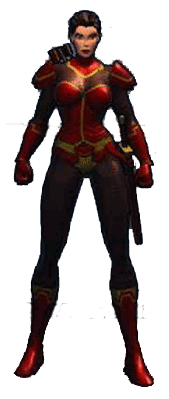 Bronze Amazon in her superhero costume