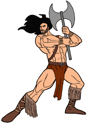 Konyak with Kolnar his axe