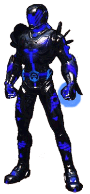 HEIDI's Blue Magno-Plasma-Powered Armour
